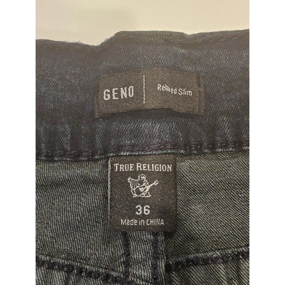 True Religion Geno Flap Big T Relaxed Slim Men's Jeans Indigo Sz-36X32 MSRP-$199 - Picture 5 of 13